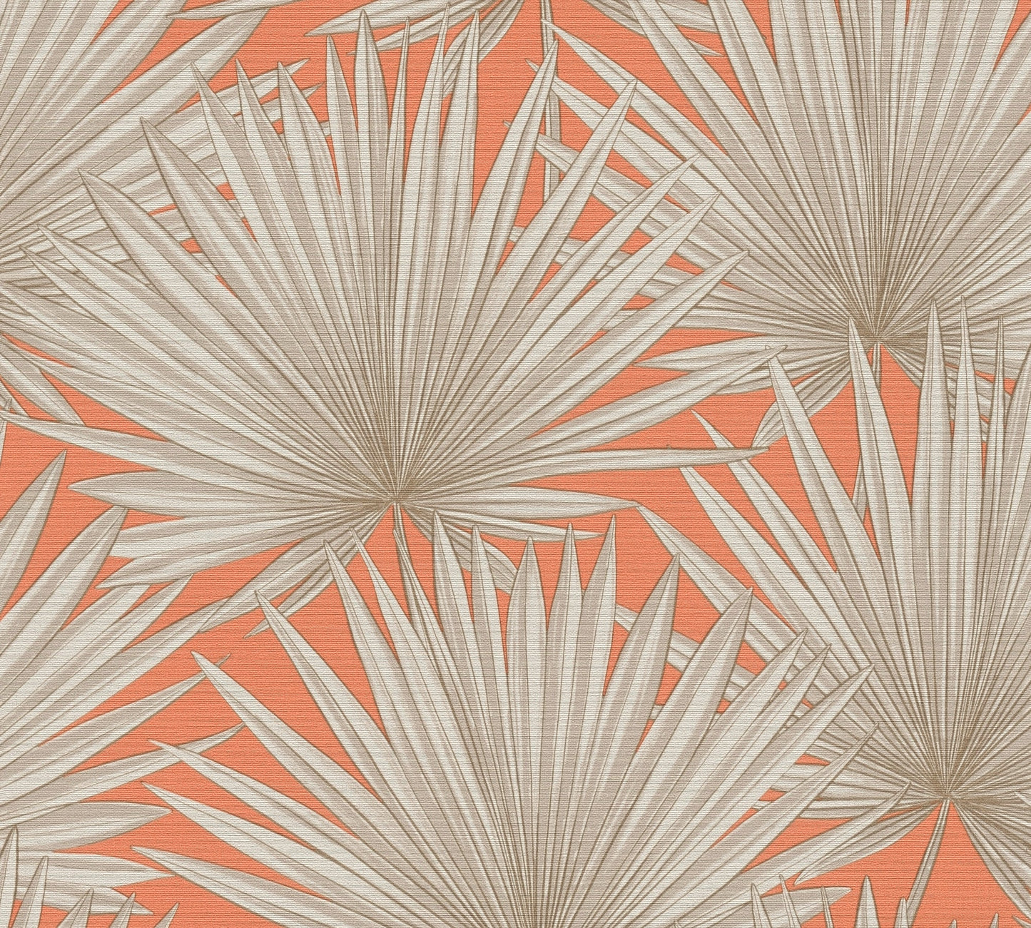 Antigua Florale Vliestapete Orange Greige Weiß 10,05 m x 0,53 m