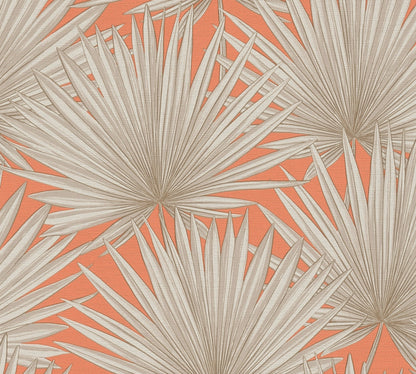 Antigua Florale Vliestapete Orange Greige Weiß 10,05 m x 0,53 m