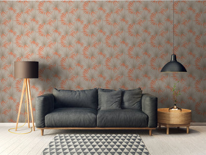 Antigua Florale Vliestapete Orange Greige Weiß 10,05 m x 0,53 m