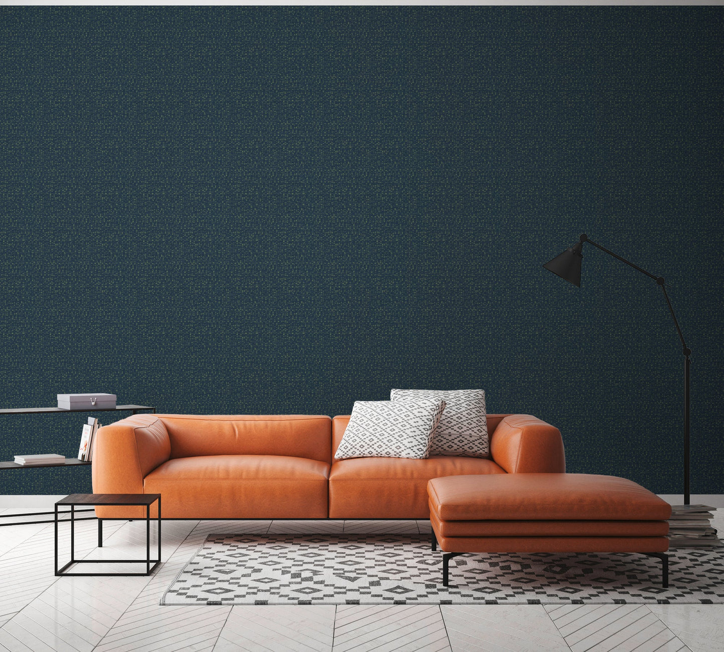 Antigua Retro Vliestapete Blau Grün 10,05 m x 0,53 m