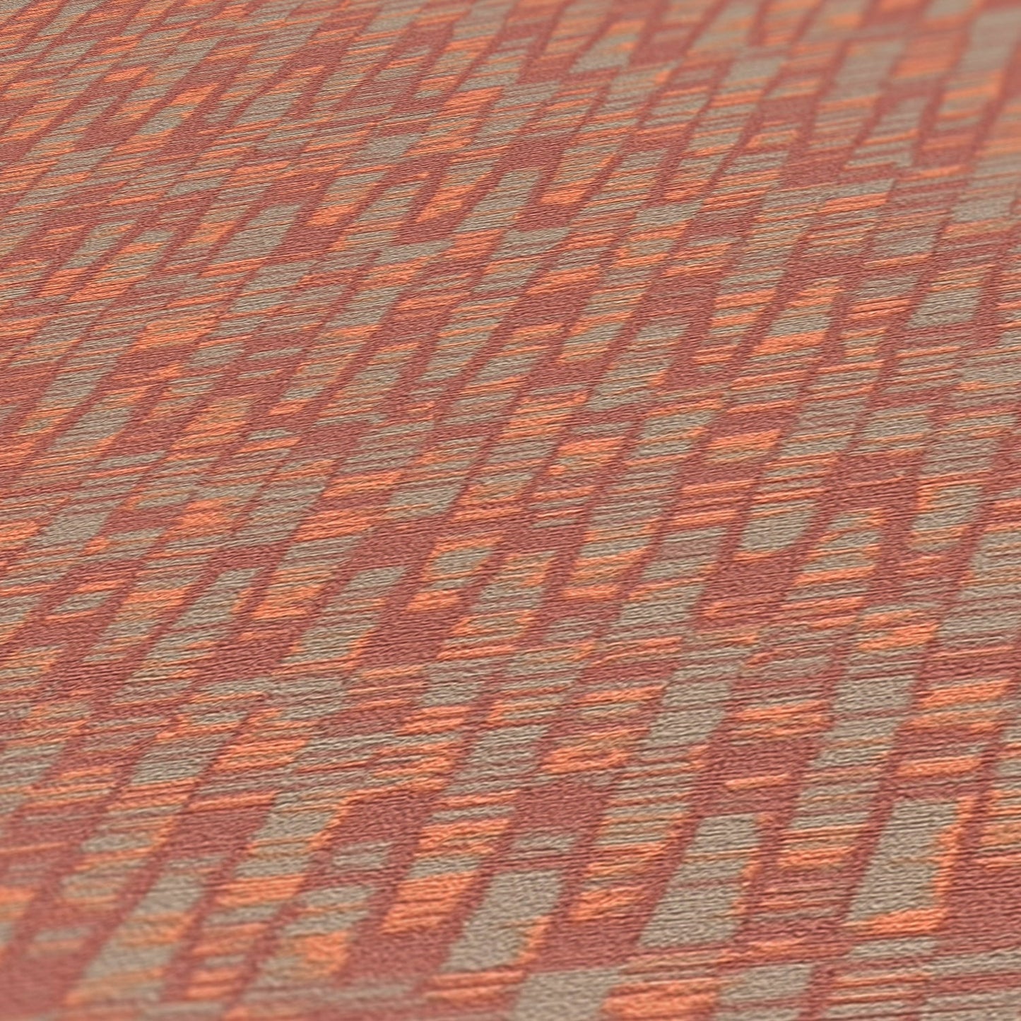 Antigua Retro Vliestapete Rot Orange Greige 10,05 m x 0,53 m