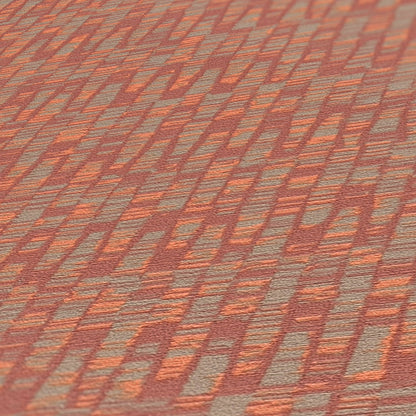 Antigua Retro Vliestapete Rot Orange Greige 10,05 m x 0,53 m