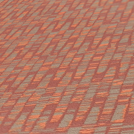 Antigua Retro Vliestapete Rot Orange Greige 10,05 m x 0,53 m