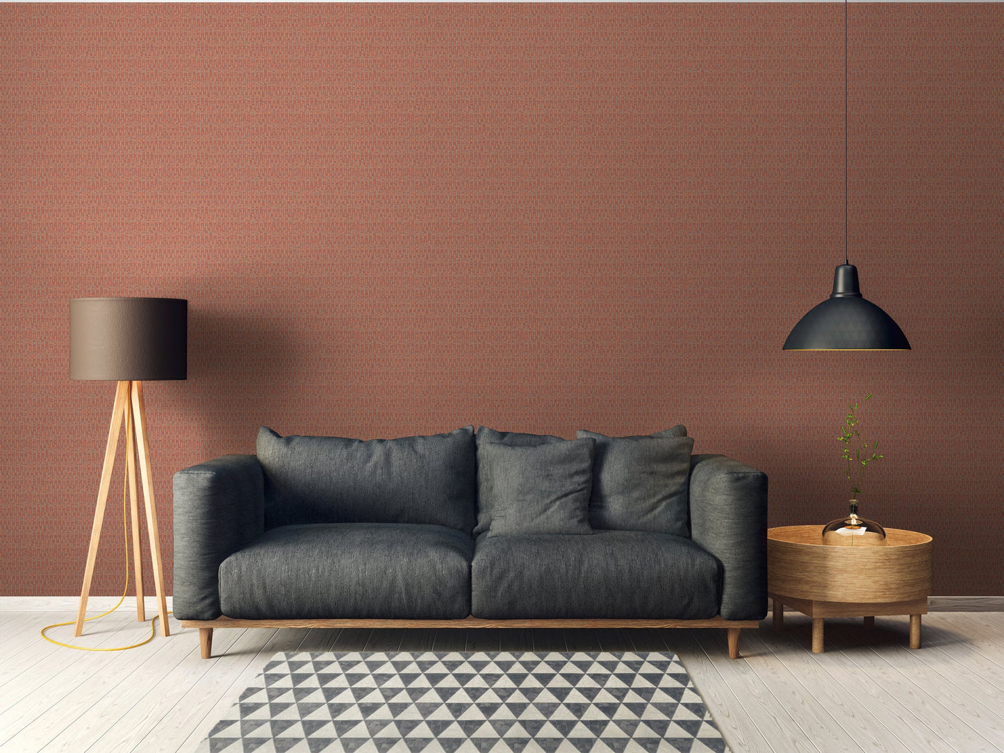 Antigua Retro Vliestapete Rot Orange Greige 10,05 m x 0,53 m