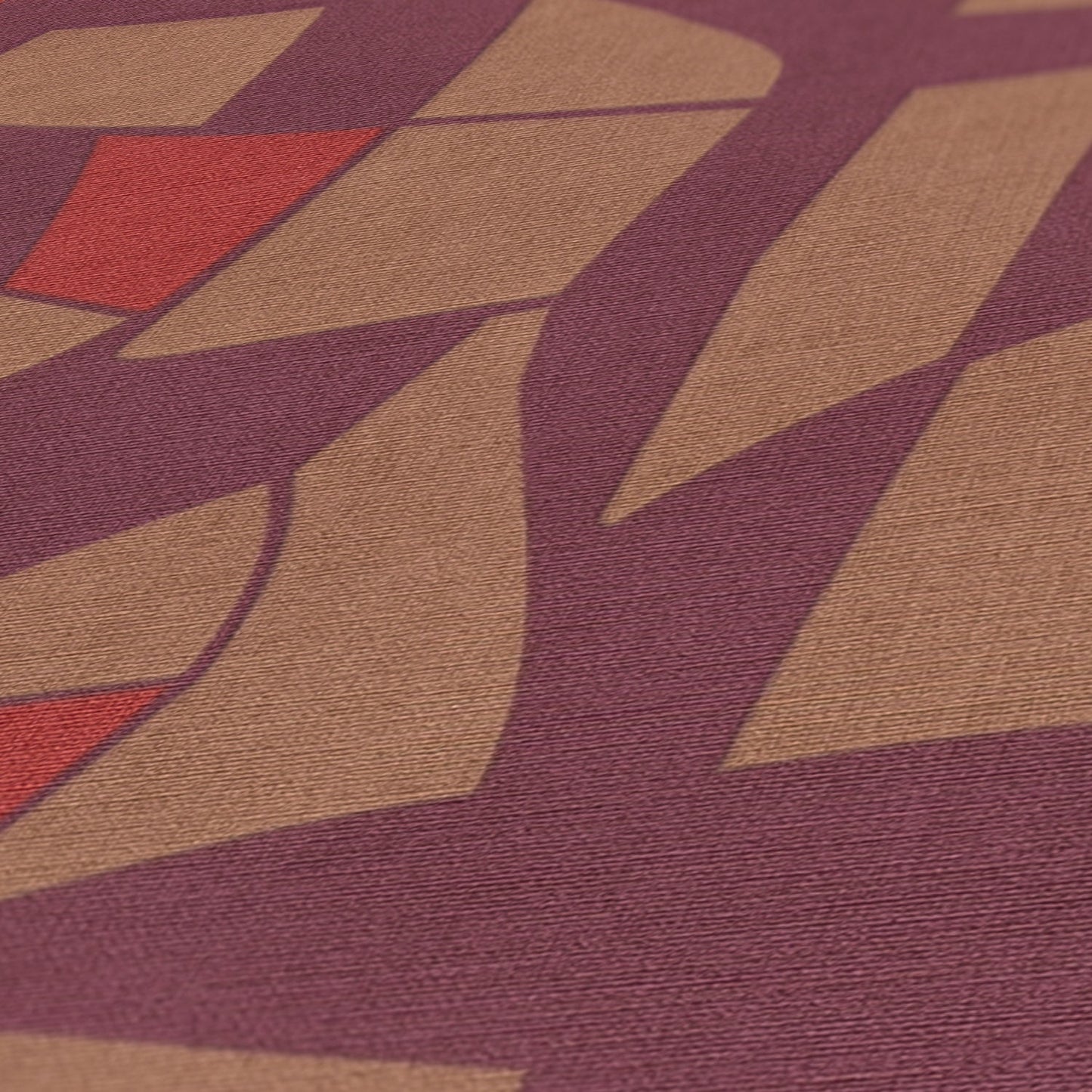 Antigua Geometrische Vliestapete Lila Braun Rot 10,05 m x 0,53 m
