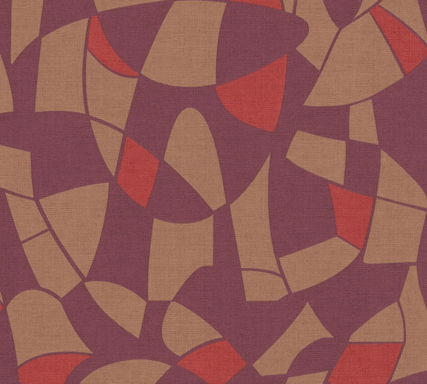 Antigua Geometrische Vliestapete Lila Braun Rot 10,05 m x 0,53 m