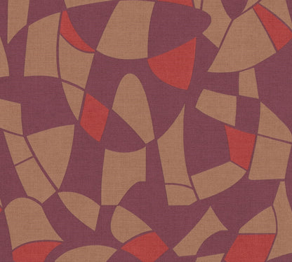 Antigua Geometrische Vliestapete Lila Braun Rot 10,05 m x 0,53 m