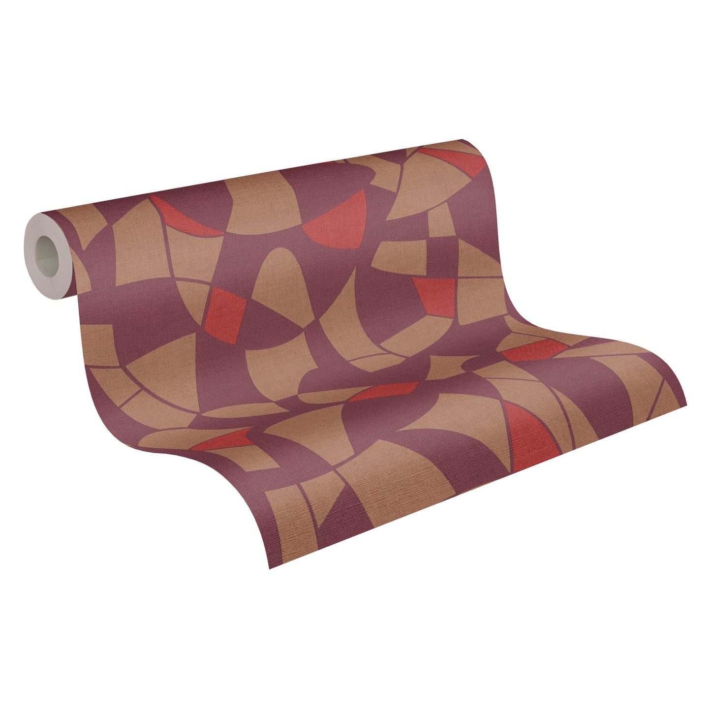 Antigua Geometrische Vliestapete Lila Braun Rot 10,05 m x 0,53 m