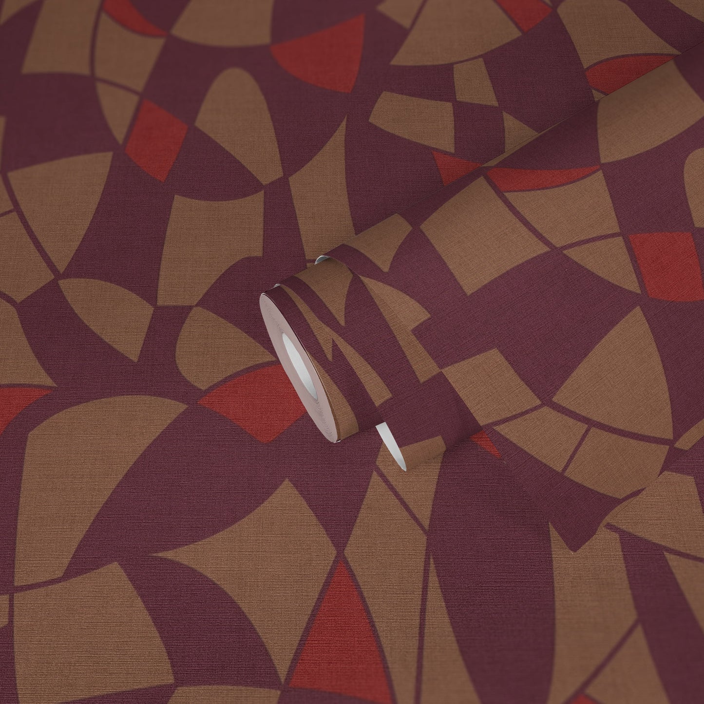Antigua Geometrische Vliestapete Lila Braun Rot 10,05 m x 0,53 m