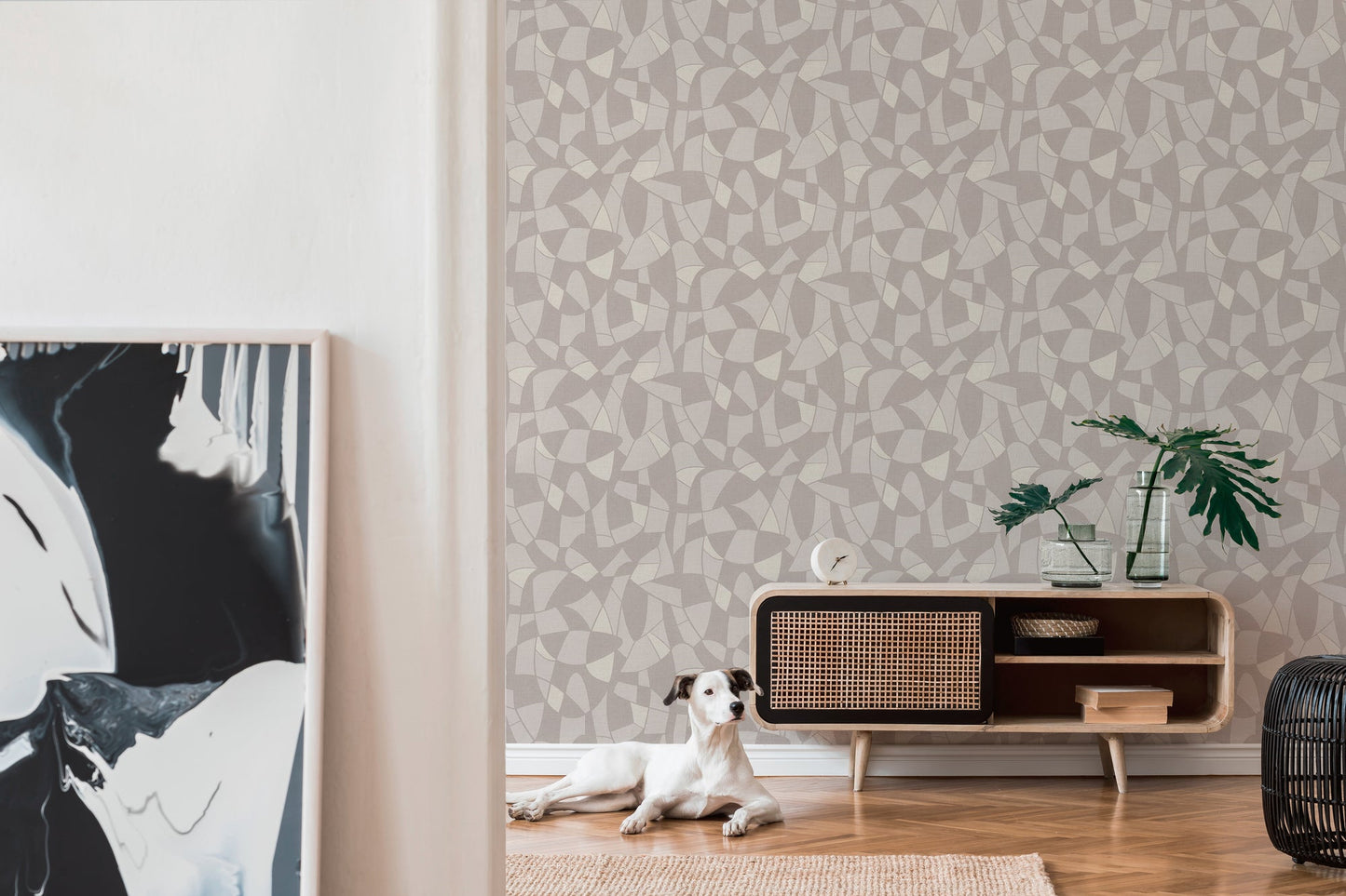 Antigua Geometrische Vliestapete Grau Creme 10,05 m x 0,53 m