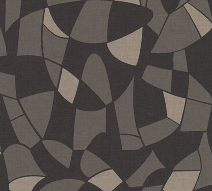 Antigua Geometrische Vliestapete Schwarz 10,05 m x 0,53 m