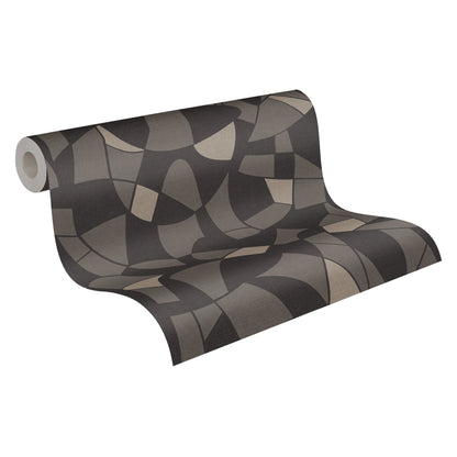 Antigua Geometrische Vliestapete Schwarz 10,05 m x 0,53 m
