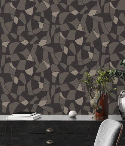 Antigua Geometrische Vliestapete Schwarz 10,05 m x 0,53 m
