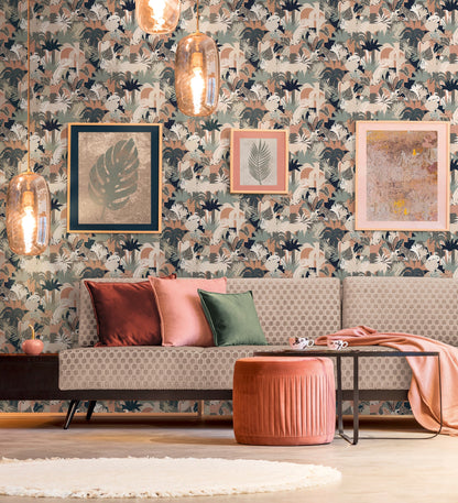 Antigua Florale Vliestapete Bunt Braun Rosa 10,05 m x 0,53 m