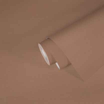 Mustertapete Leinen Terrakotta Klassisch - 10,05 m x 0,53 m