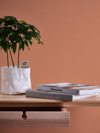 Mustertapete Leinen Orange Klassisch - 10,05 m x 0,53 m