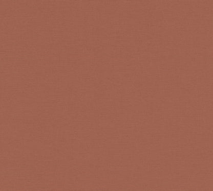 Mustertapete Leinen Rostbraun Klassisch - 10,05 m x 0,53 m