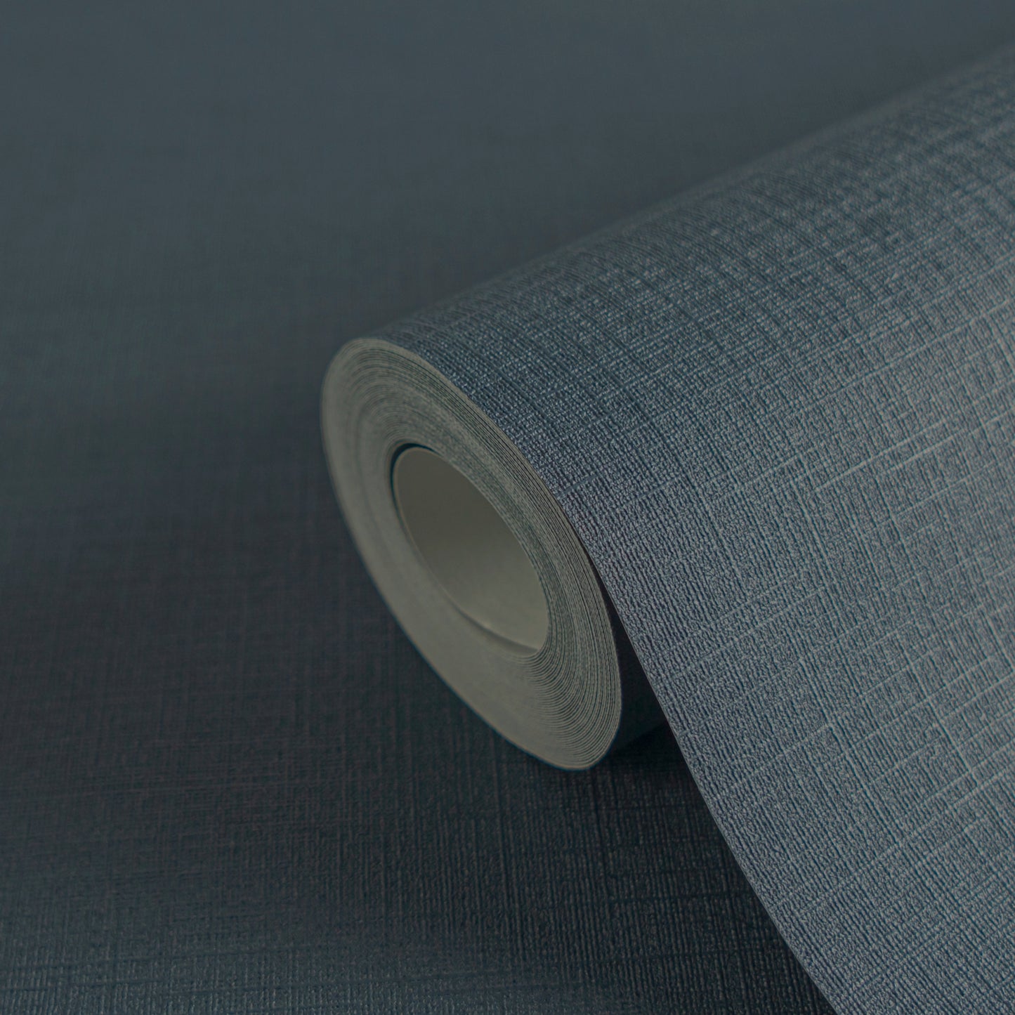 Mustertapete Leinen Tiefblau - 10,05 m x 0,53 m