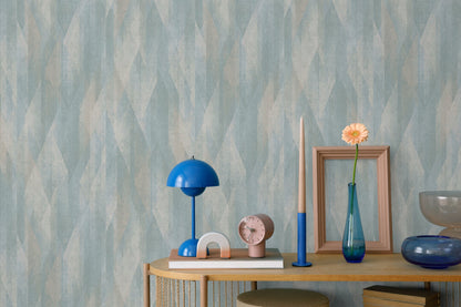 Livingwalls Björn Stockholm Art Déco Vliestapete Türkis Blau Creme 10,05 m x 0,53 m