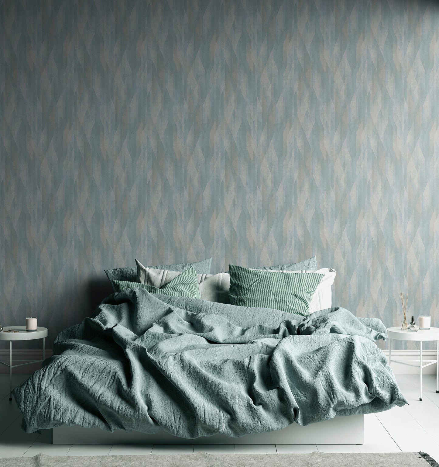 Livingwalls Björn Stockholm Art Déco Vliestapete Türkis Blau Creme 10,05 m x 0,53 m