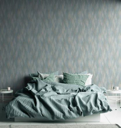 Livingwalls Björn Stockholm Art Déco Vliestapete Türkis Blau Creme 10,05 m x 0,53 m