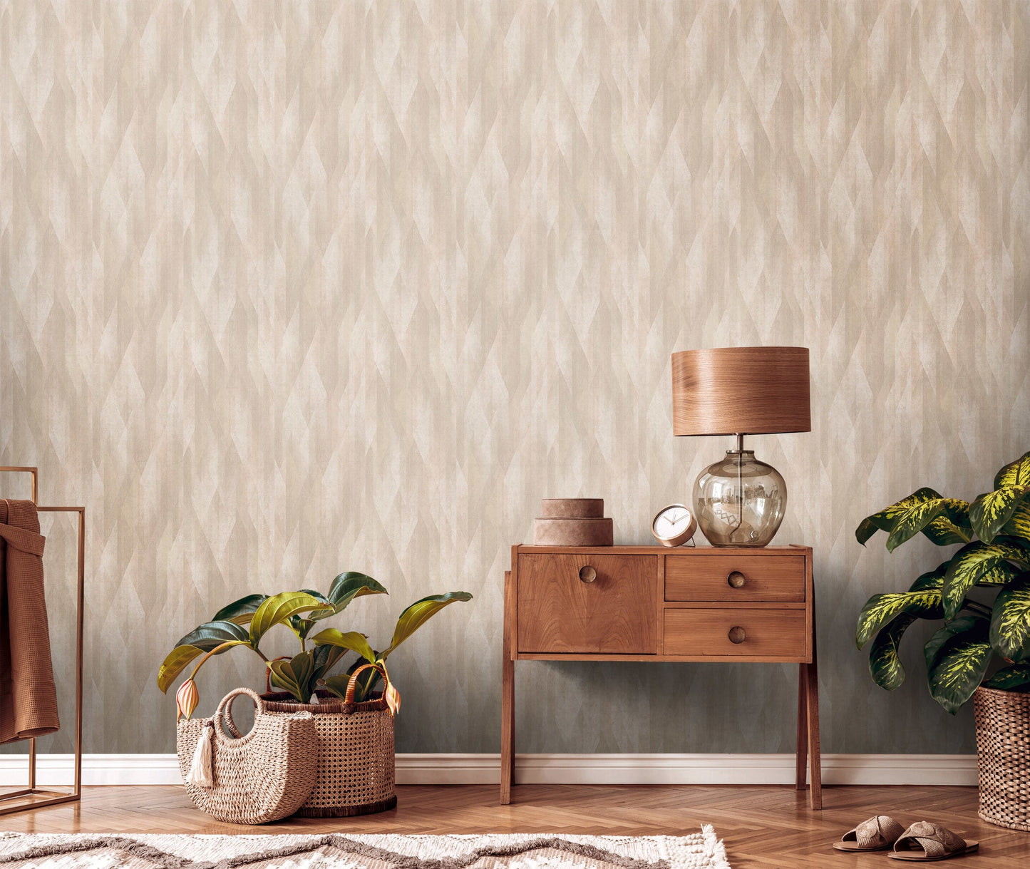 Livingwalls Björn Stockholm Art Déco Vliestapete Beige Braun 10,05 m x 0,53 m