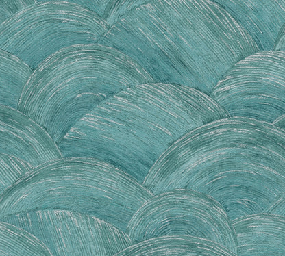 Livingwalls Zoe Miami Geometrische Vliestapete Petrol Silber 10,05 m x 0,53 m