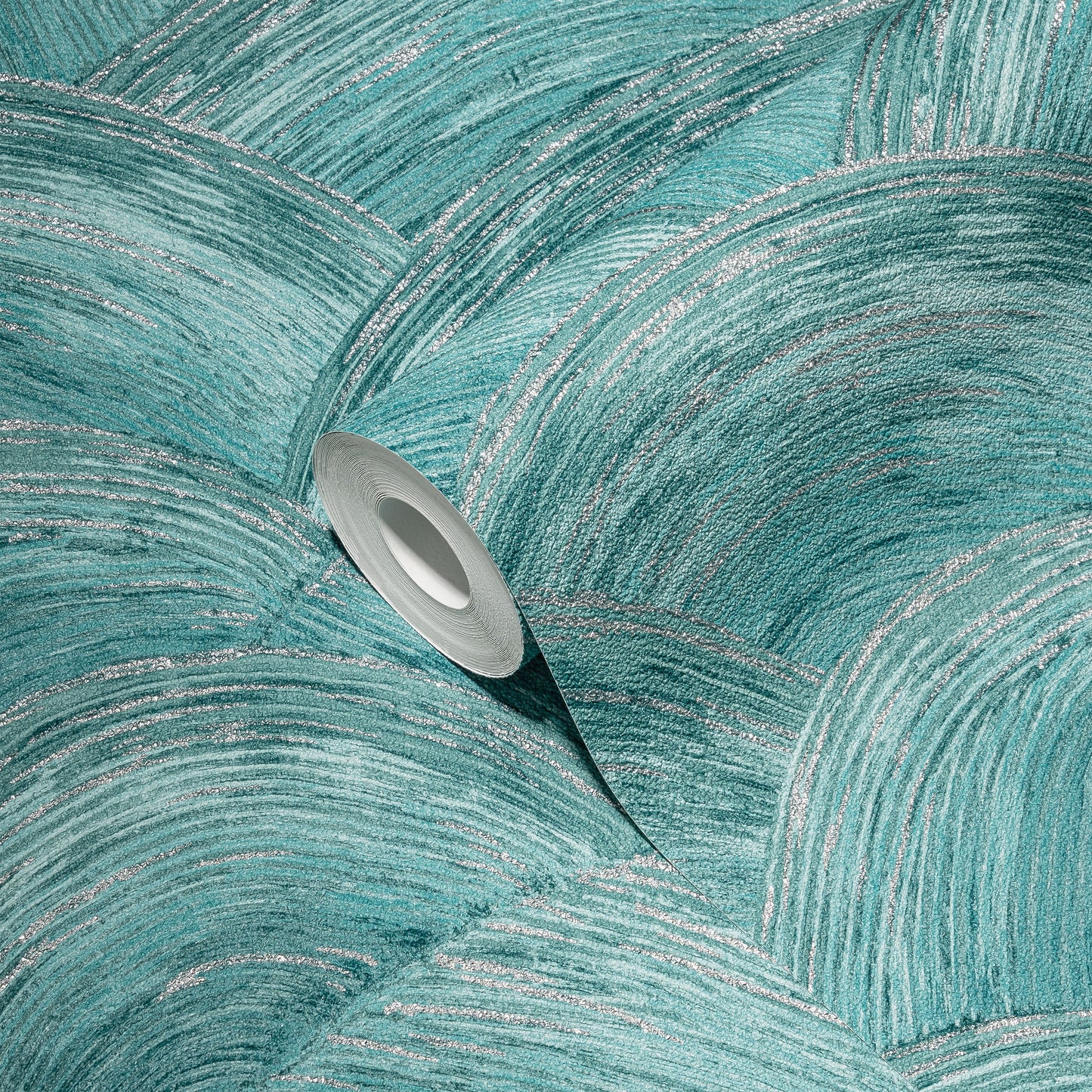 Livingwalls Zoe Miami Geometrische Vliestapete Petrol Silber 10,05 m x 0,53 m