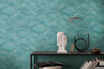 Livingwalls Zoe Miami Geometrische Vliestapete Petrol Silber 10,05 m x 0,53 m