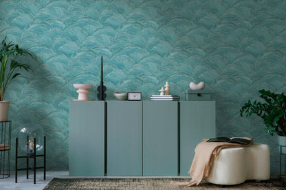 Livingwalls Zoe Miami Geometrische Vliestapete Petrol Silber 10,05 m x 0,53 m