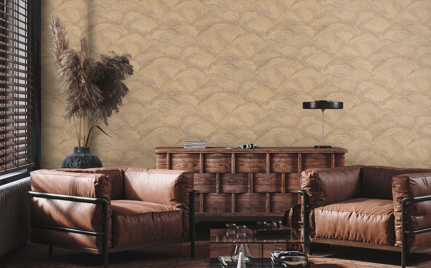 Livingwalls Zoe Miami Geometrische Vliestapete Beige Braun Gold 10,05 m x 0,53 m