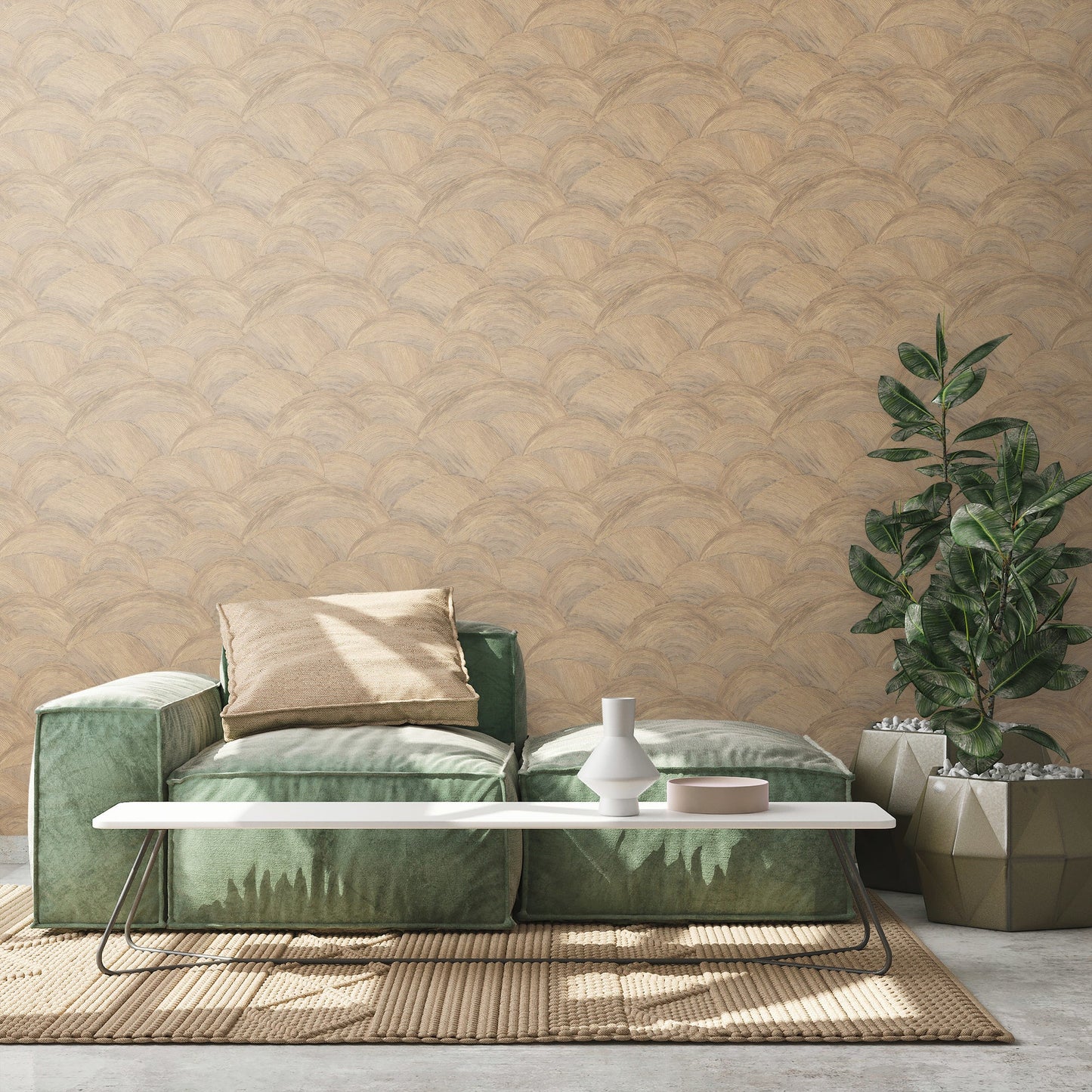 Livingwalls Zoe Miami Geometrische Vliestapete Beige Braun Gold 10,05 m x 0,53 m