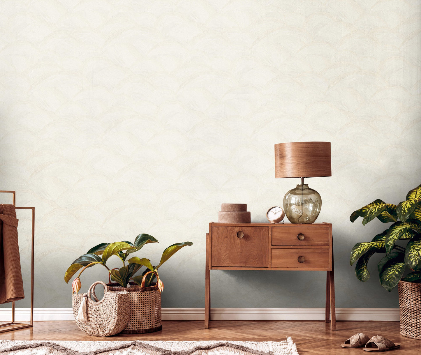 Livingwalls Zoe Miami Geometrische Vliestapete Weiß Creme Grau 10,05 m x 0,53 m