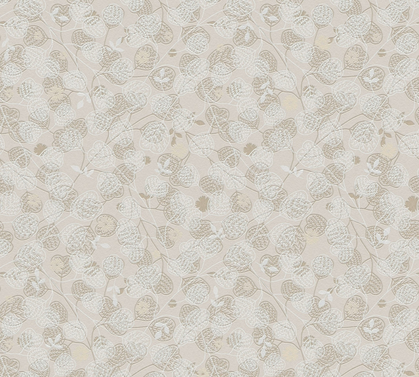 Livingwalls Björn Stockholm Blätter Vliestapete Beige Weiß 10,05 m x 0,53 m