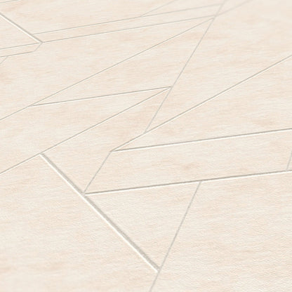 Livingwalls David Vienna Geometrische Vliestapete Creme Weiß Silber 10,05 m x 0,53 m