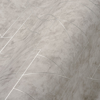 Livingwalls David Vienna Geometrische Vliestapete Grau Silber 10,05 m x 0,53 m