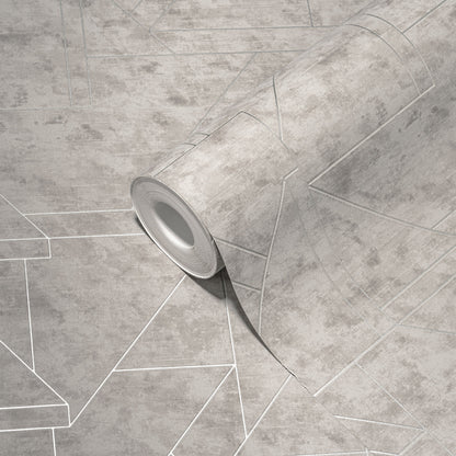 Livingwalls David Vienna Geometrische Vliestapete Grau Silber 10,05 m x 0,53 m