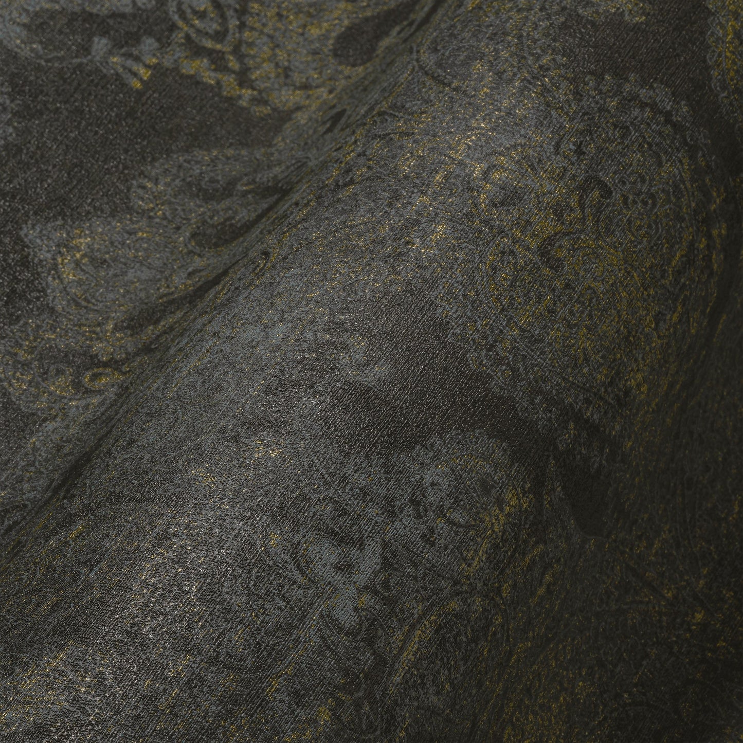 Livingwalls Maha Dubai Klassische Vliestapete Schwarz Blau Gelb Gold 10,05 m x 0,53 m