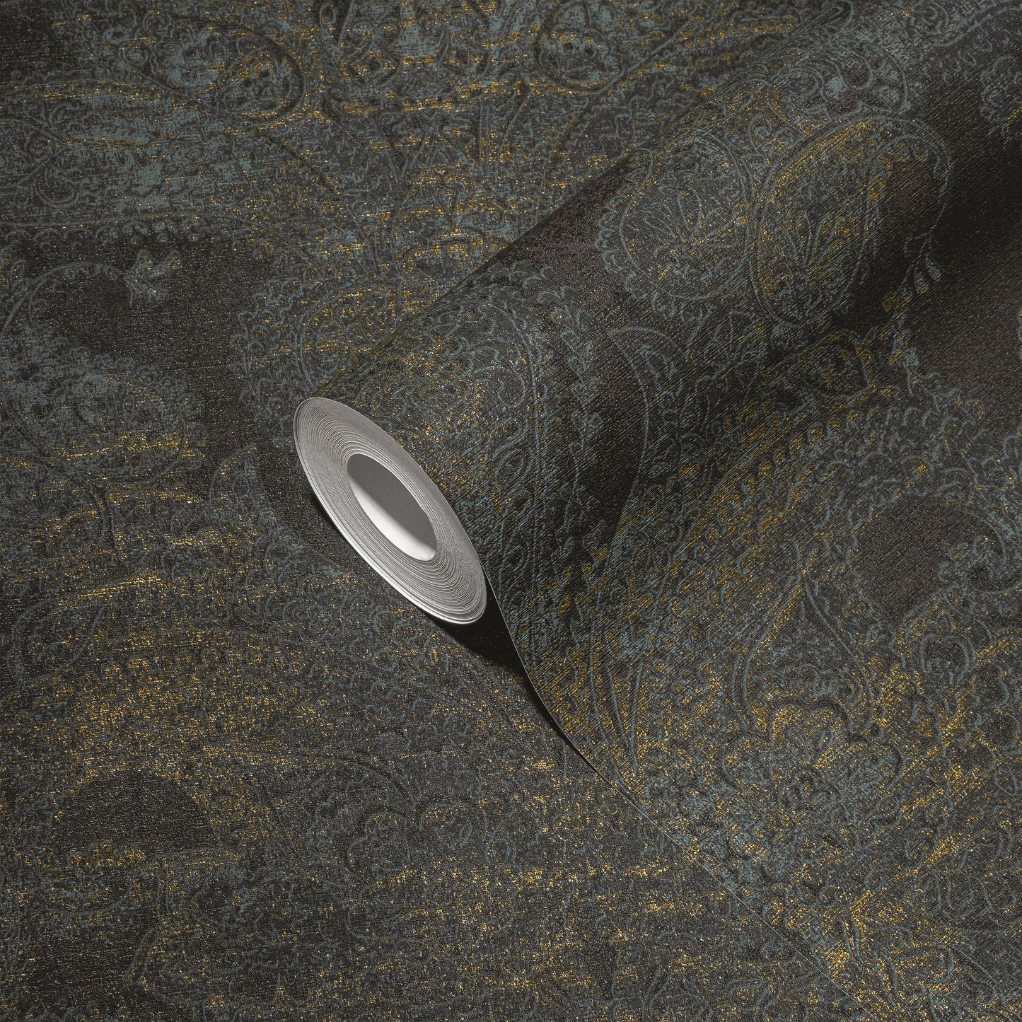 Livingwalls Maha Dubai Klassische Vliestapete Schwarz Blau Gelb Gold 10,05 m x 0,53 m