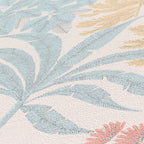 Livingwalls Zoe Miami Blätter Vliestapete Weiß Blau Gelb Rosa 10,05 m x 0,53 m