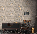 Fototapete Geometrisch Beige Gold - 1,59 m x 2,80 m