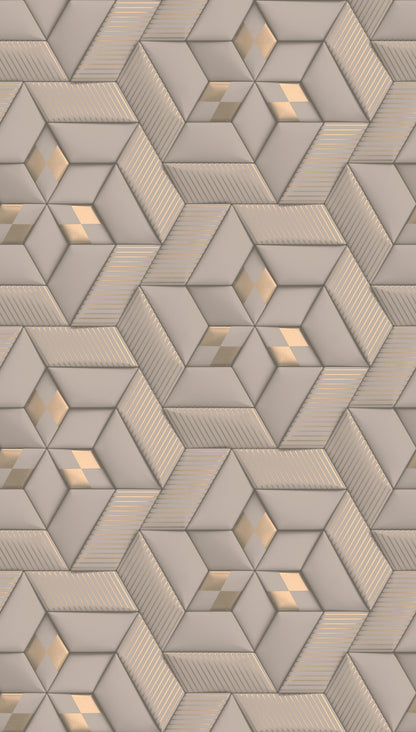 Fototapete Geometrisch Beige Gold - 1,59 m x 2,80 m