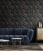 Fototapete Geometrisch Schwarz Gold - 1,59 m x 2,80 m