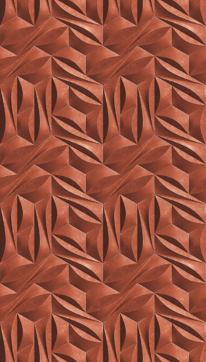 Fototapete Geometrisch Terrakotta - 1,59 m x 2,80 m