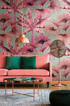 Fototapete Palmen Rosa Pink - 1,59 m x 2,80 m