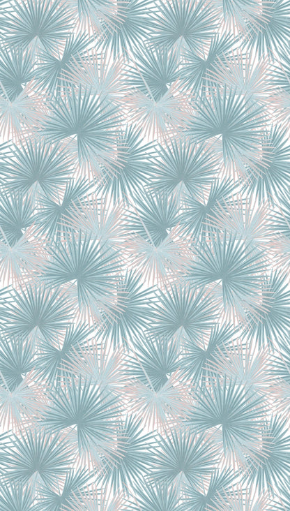 Fototapete Palmenblätter Mint Grau - 1,59 m x 2,80 m
