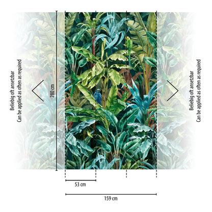 Fototapete Dschungel Grün - 1,59 m x 2,80 m