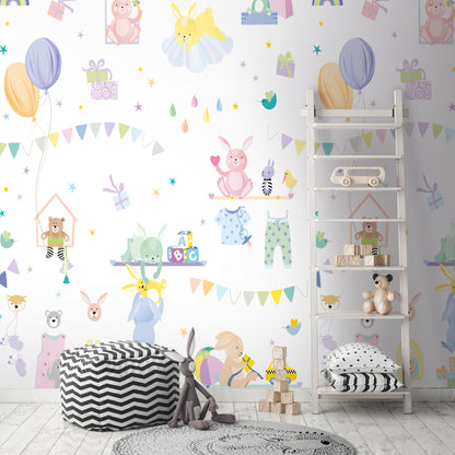 Fototapete Kinder Tiere Bunt - 1,59 m x 2,80 m