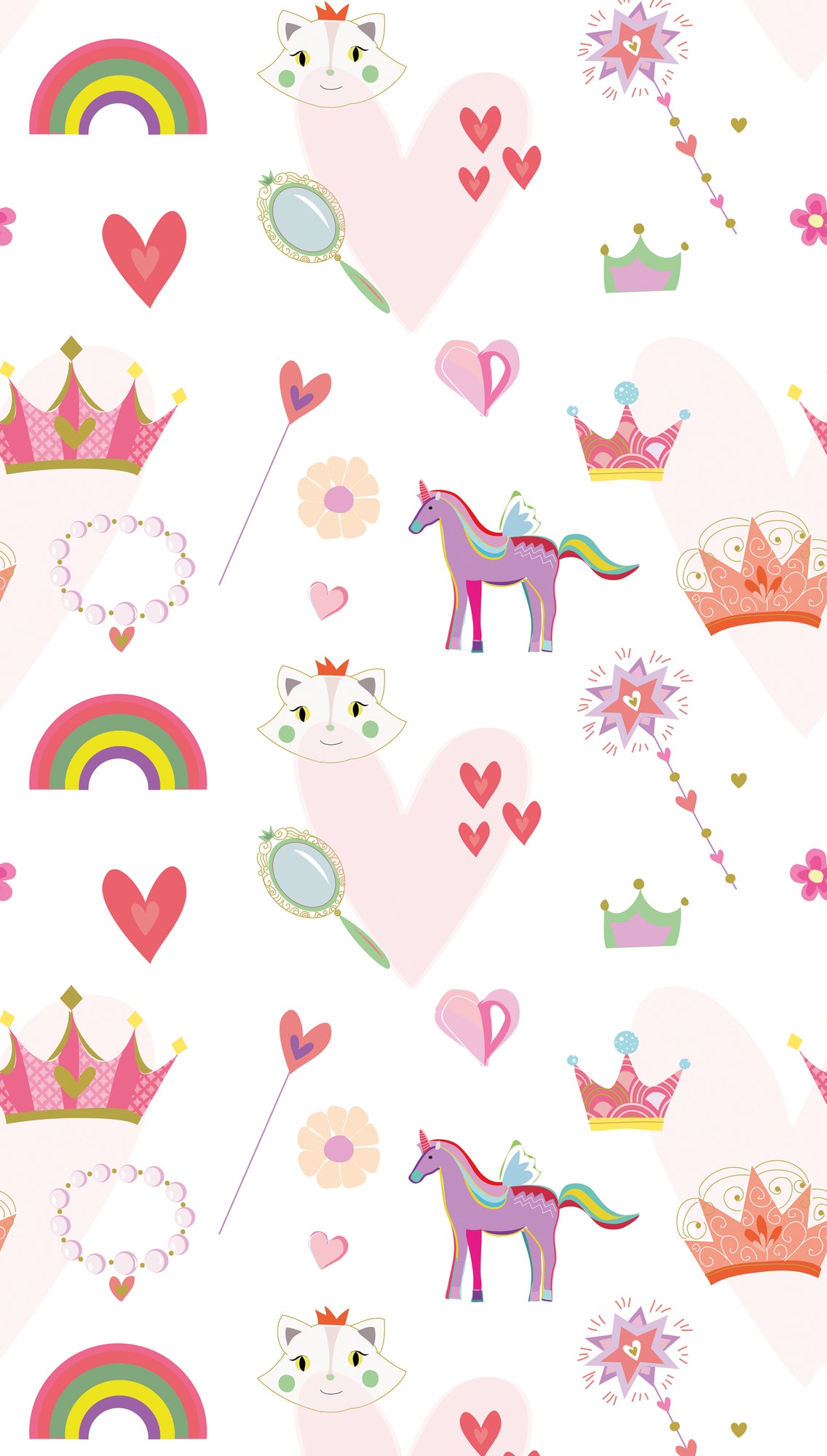 Fototapete Einhorn Prinzessin Rosa - 1,59 m x 2,80 m