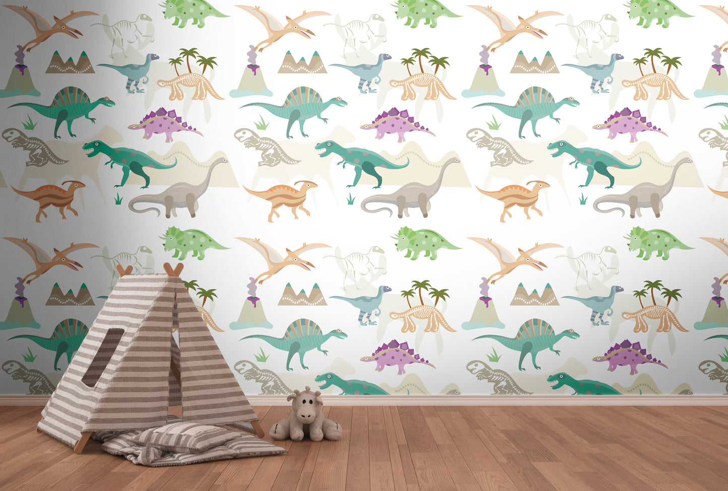 Fototapete Dinosaurier Pastell - 1,59 m x 2,80 m